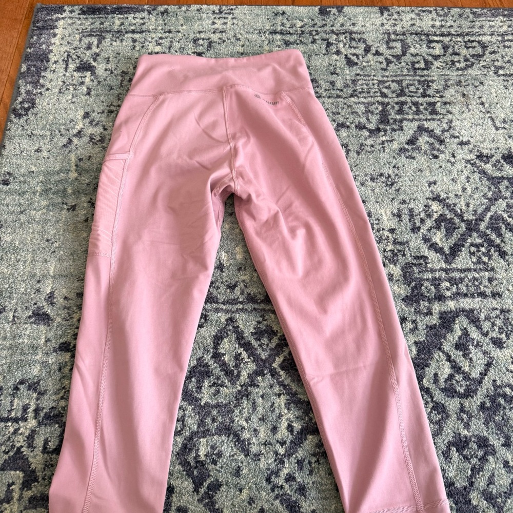 Women’s Adidas Pink Circuit High Waisted 7/8 Leggings With Mesh Pockets Size M - Picture 5 of 12